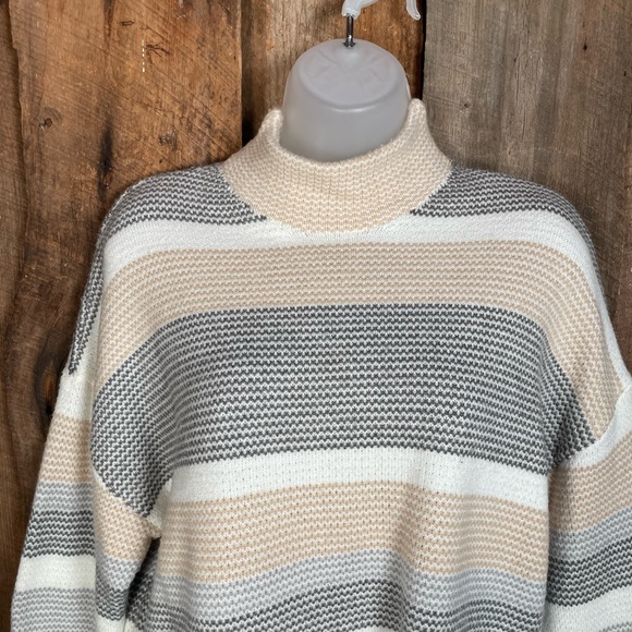 Verve Ami Mock Striped Turtleneck Sweater - size medium - Picture 3 of 8